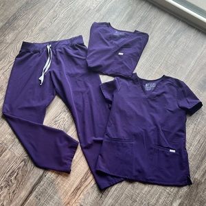 FIGS UNLIMITED EGGPLANT color. Pants Medium, tops small